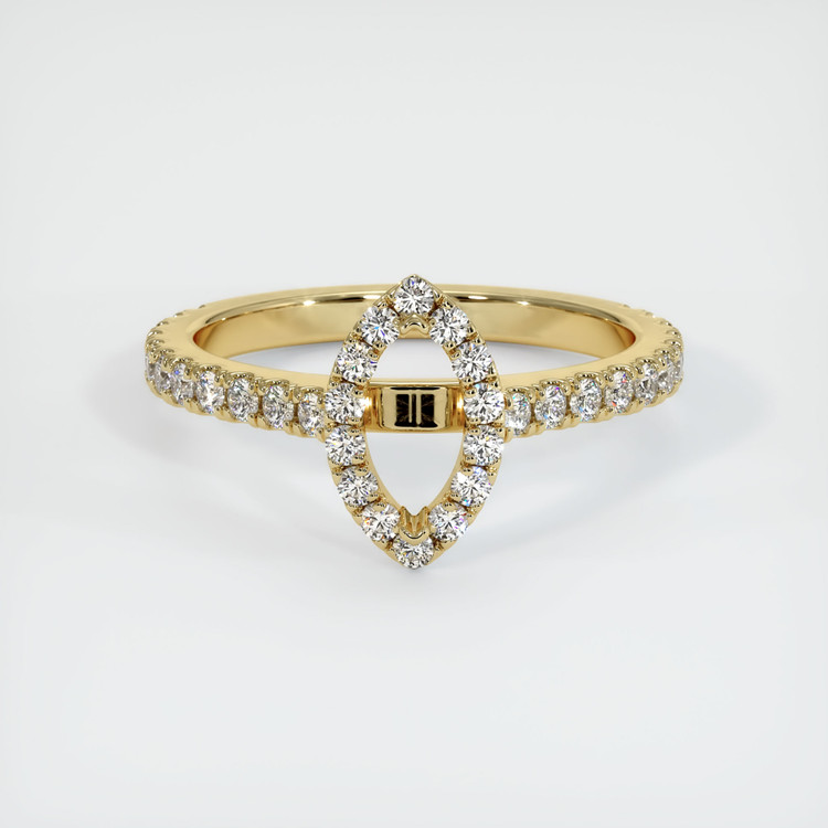14K Yellow Gold Pave Ring Setting