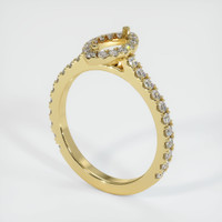 Pave Emerald Ring 0.92 Ct., 18K Yellow Gold Combination Setting