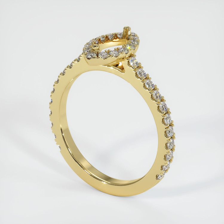18K Yellow Gold Pave Ring Setting