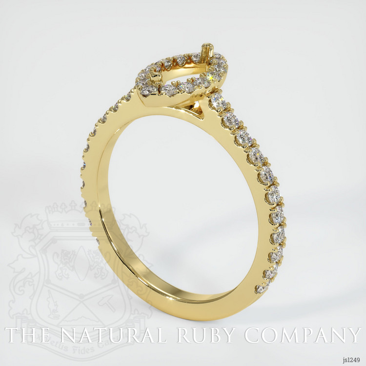 18K Yellow Gold Pave Ring Setting