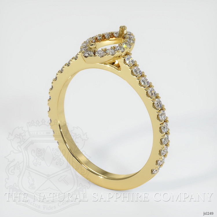 18K Yellow Gold Pave Ring Setting