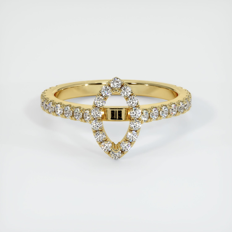 18K Yellow Gold Pave Ring Setting