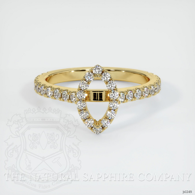 18K Yellow Gold Pave Ring Setting