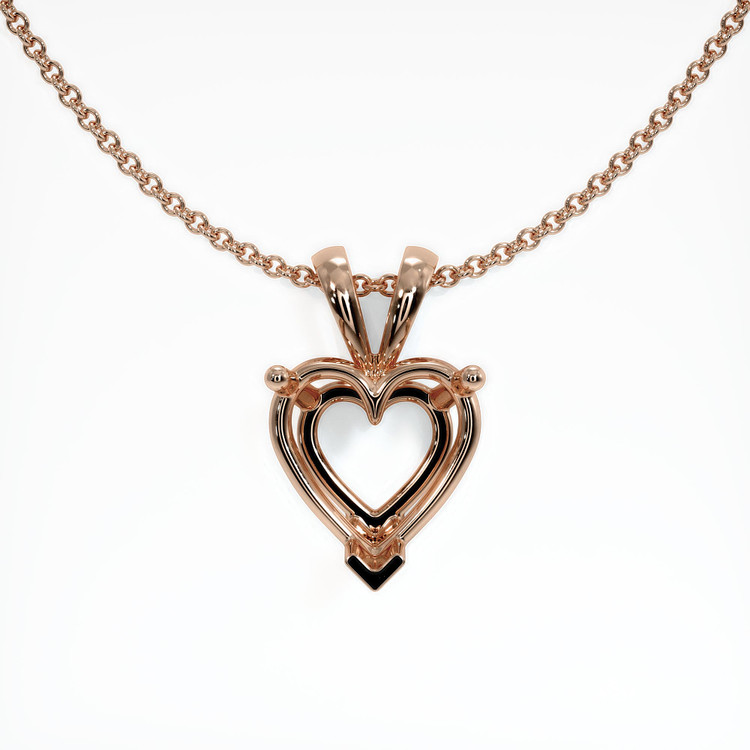 14K Rose Gold Solitaire Pendant Setting