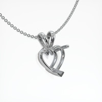10K White Gold Solitaire Pendant Setting Image