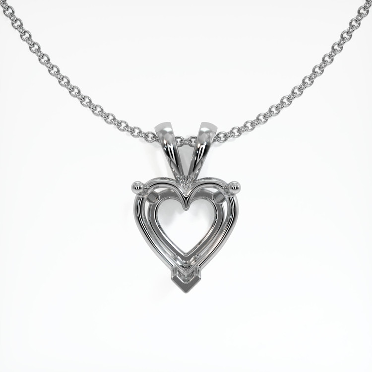 18K White Gold Solitaire Pendant Setting