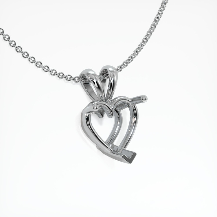 18K White Gold Solitaire Pendant Setting