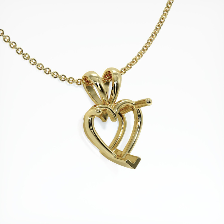 18K Yellow Gold Solitaire Pendant Setting