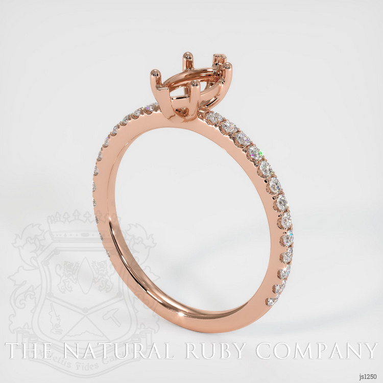 14K Rose Gold Pave Ring Setting