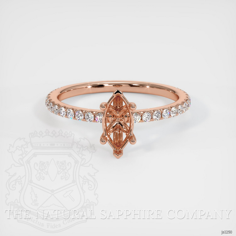 14K Rose Gold Pave Ring Setting