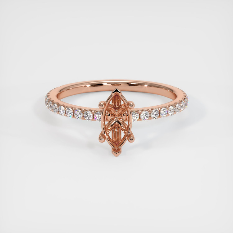 14K Rose Gold Pave Ring Setting