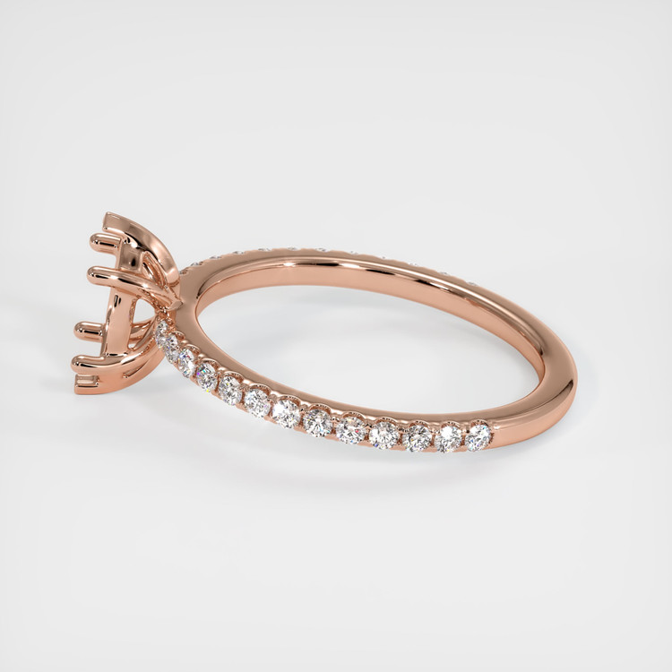 14K Rose Gold Pave Ring Setting