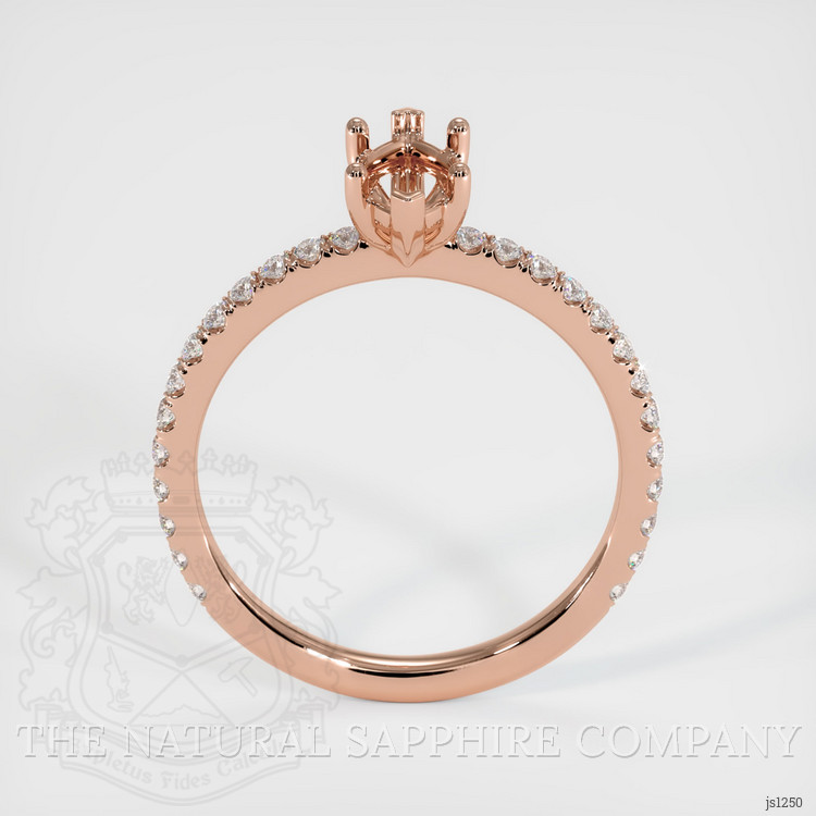 14K Rose Gold Pave Ring Setting