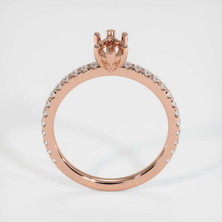 14K Rose Gold Pave Ring Setting