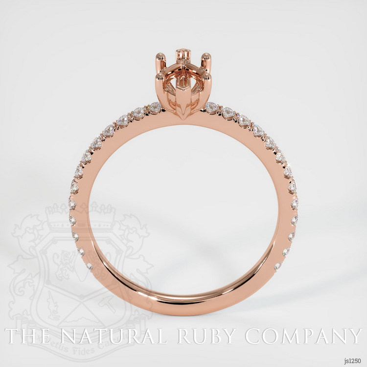 14K Rose Gold Pave Ring Setting