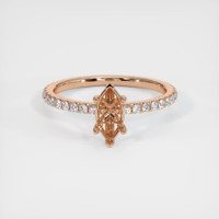 18K Rose Gold Pave Ring Setting Image