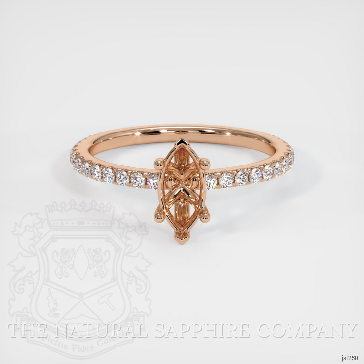 18K Rose Gold Pave Ring Setting