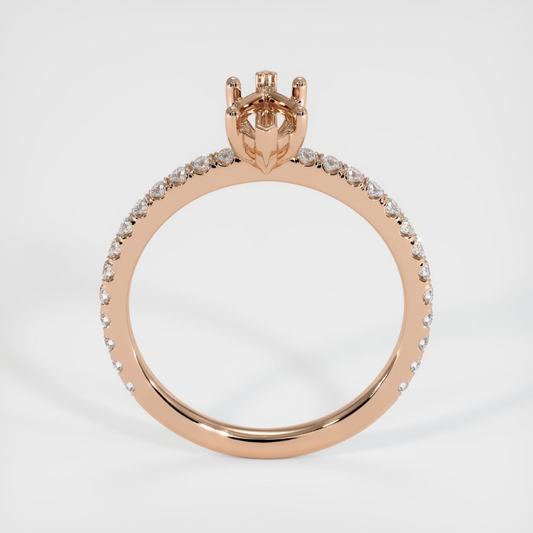 18K Rose Gold Pave Ring Setting