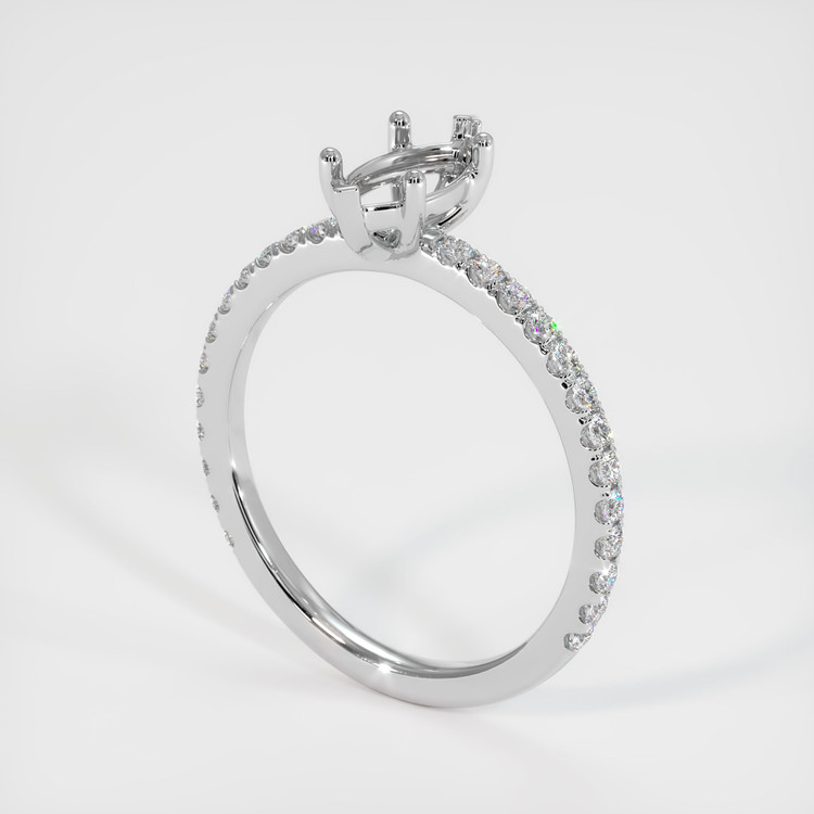 14K White Gold Pave Ring Setting