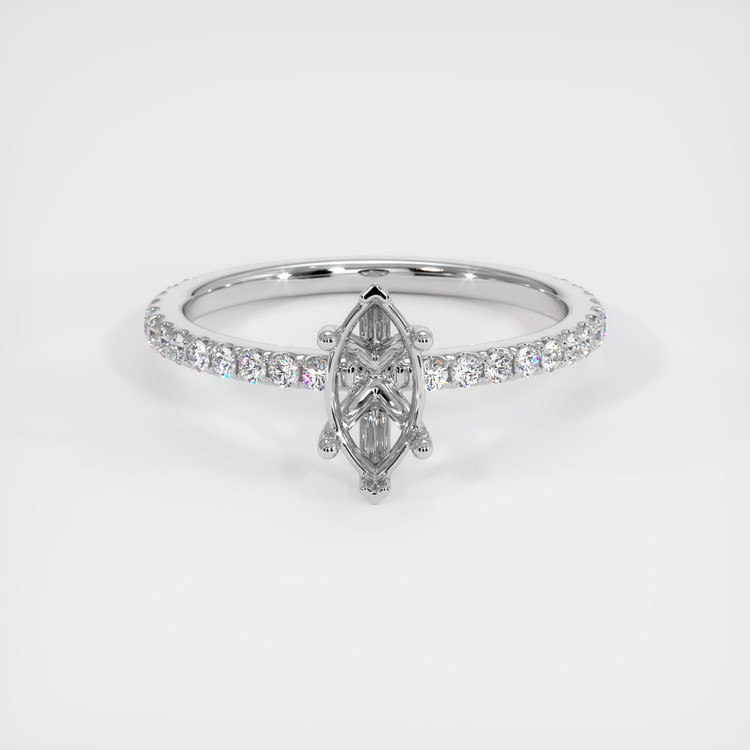 14K White Gold Pave Ring Setting