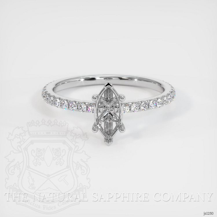14K White Gold Pave Ring Setting