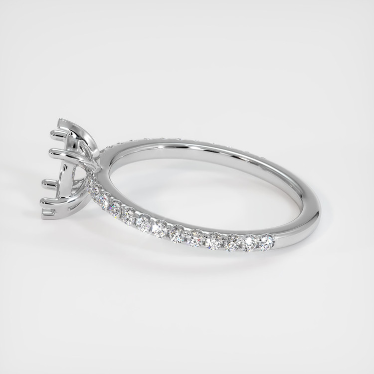 14K White Gold Pave Ring Setting