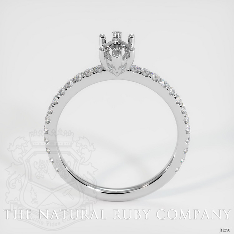 14K White Gold Pave Ring Setting