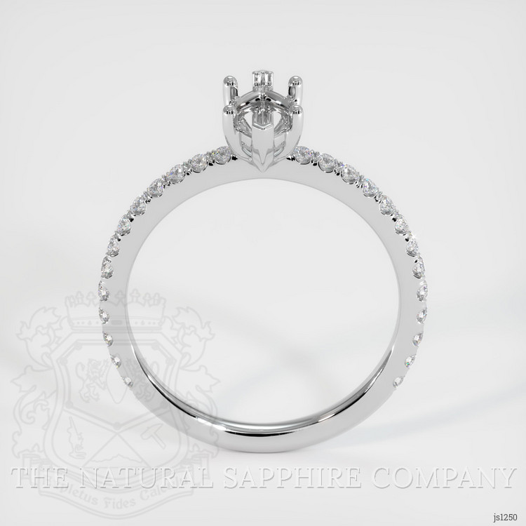 14K White Gold Pave Ring Setting