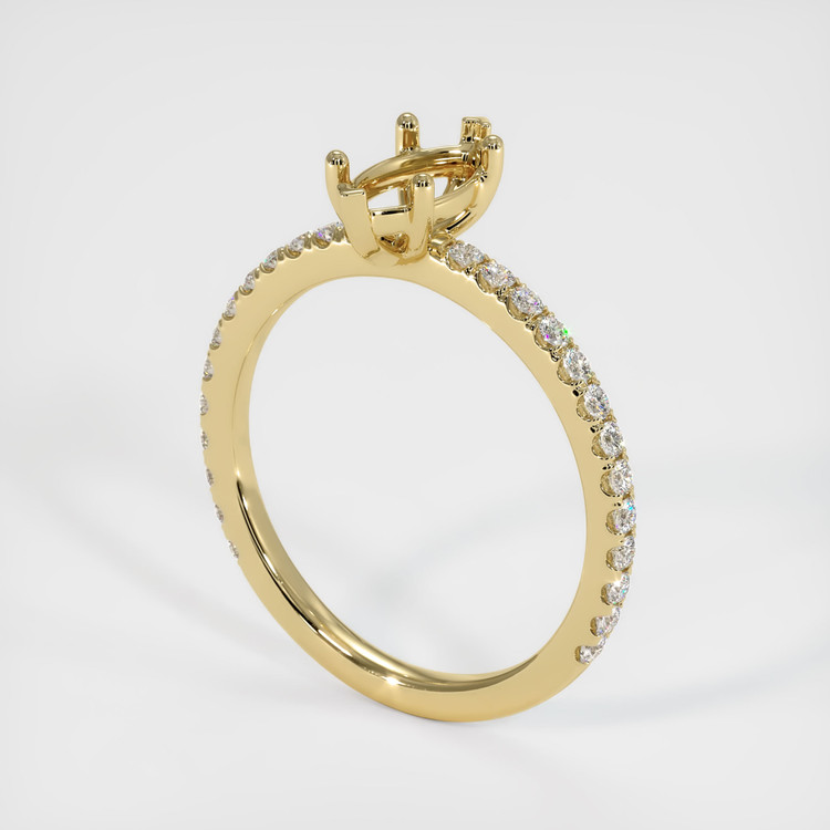 14K Yellow Gold Pave Ring Setting