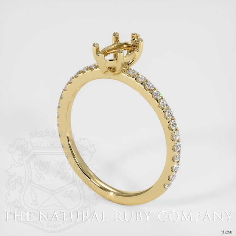 14K Yellow Gold Pave Ring Setting