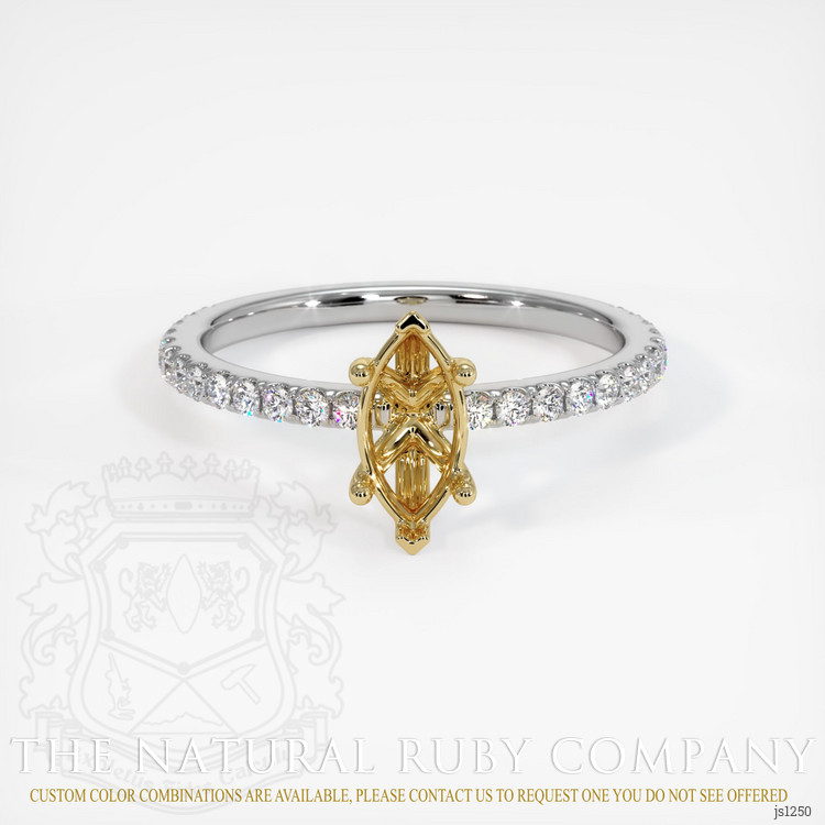 14K Yellow & White Pave Ring Setting