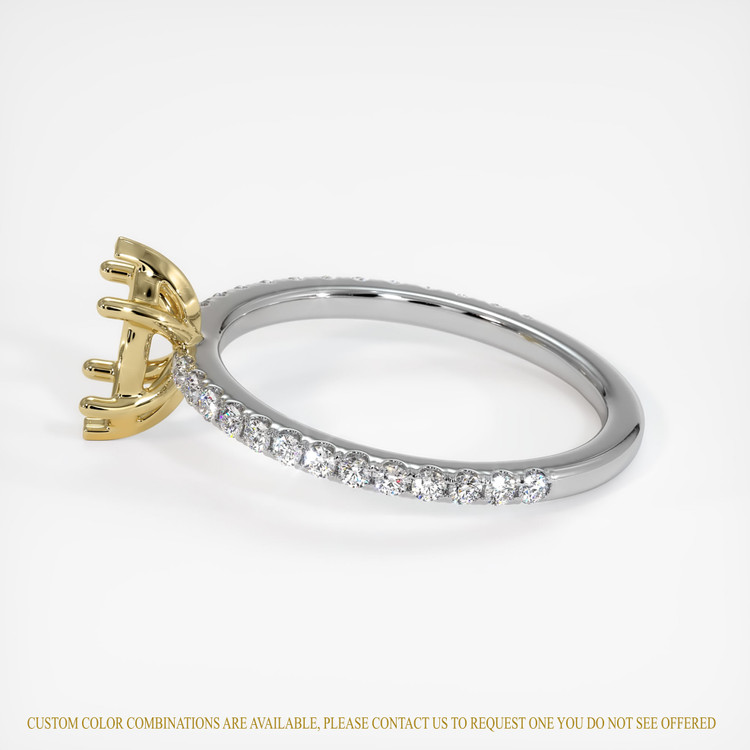 14K Yellow & White Pave Ring Setting