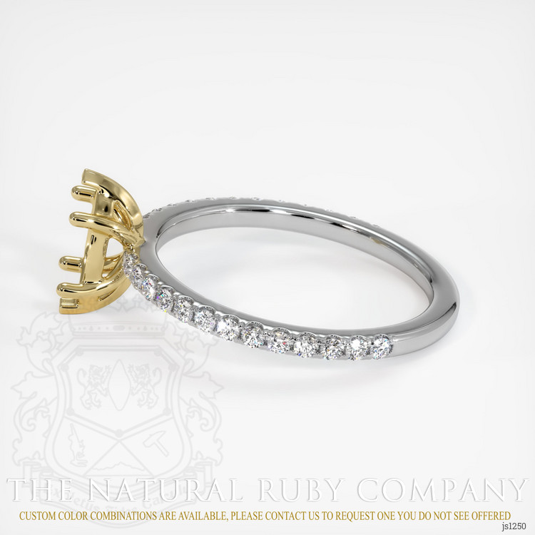 14K Yellow & White Pave Ring Setting