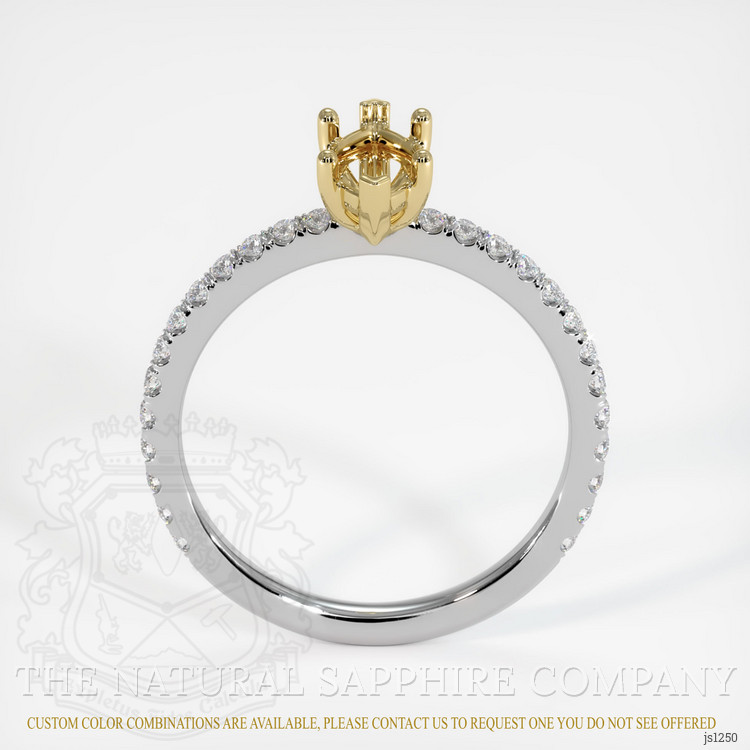14K Yellow & White Pave Ring Setting