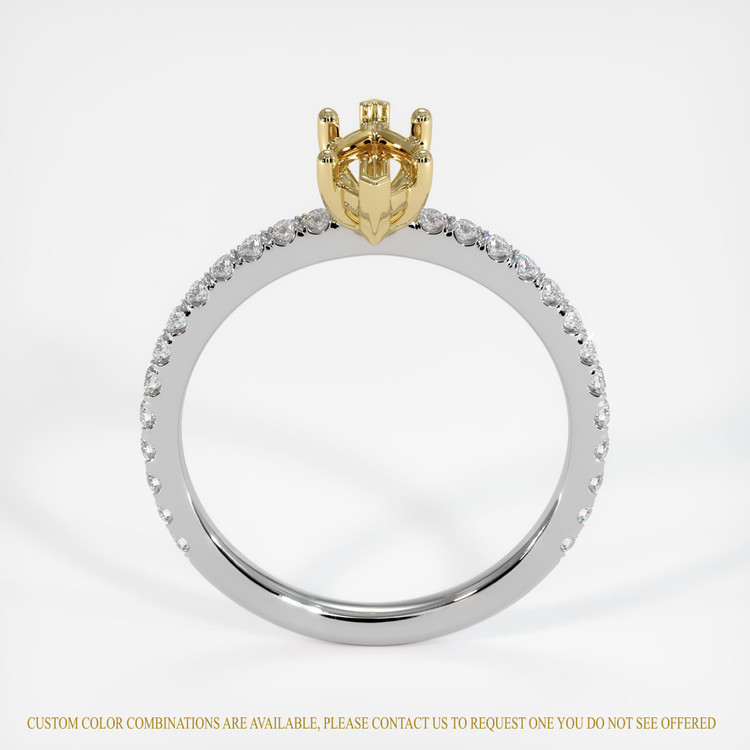 14K Yellow & White Pave Ring Setting