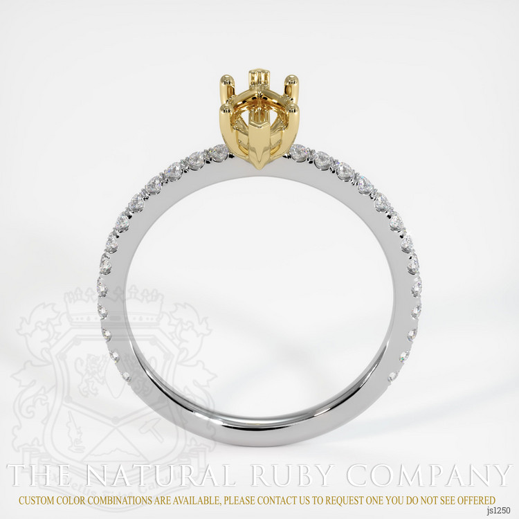 14K Yellow & White Pave Ring Setting