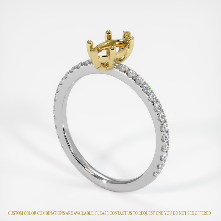 18K Yellow & White Pave Ring Setting