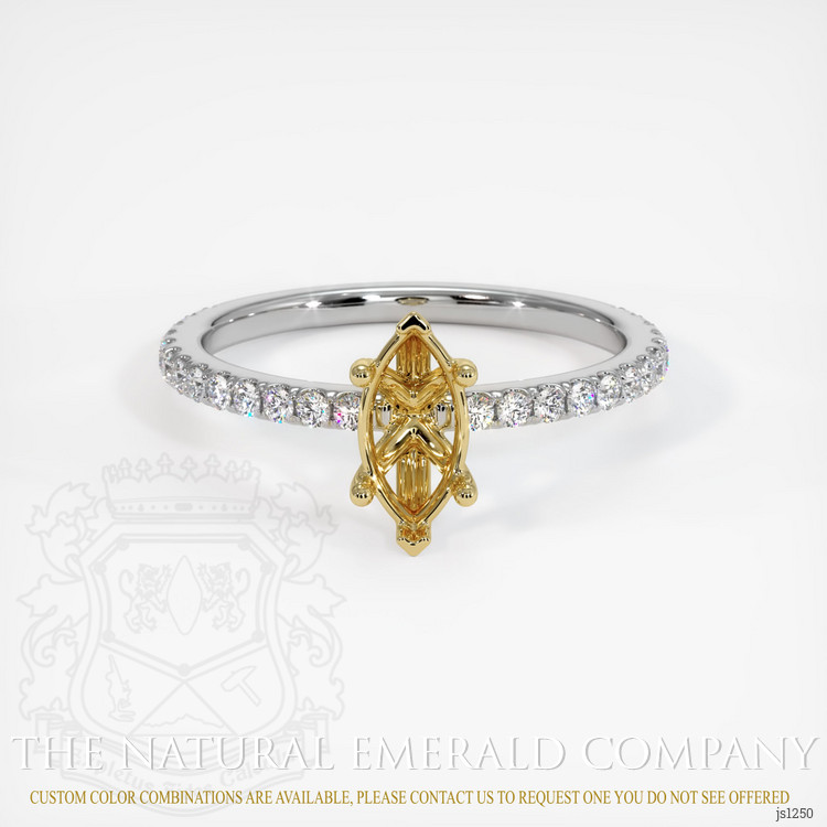 18K Yellow & White Pave Ring Setting