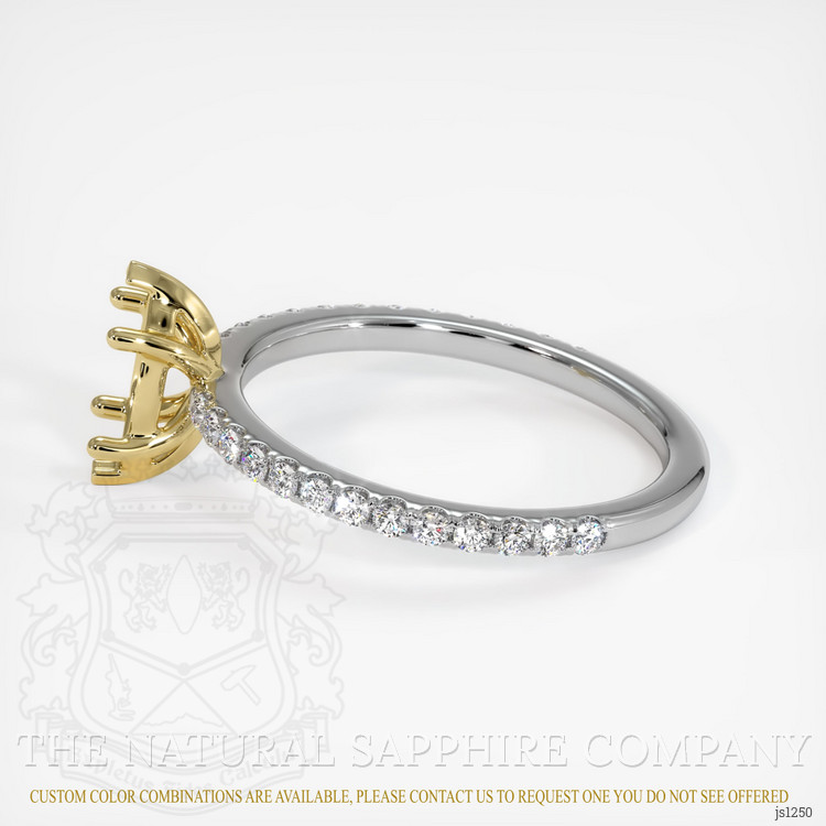 18K Yellow & White Pave Ring Setting