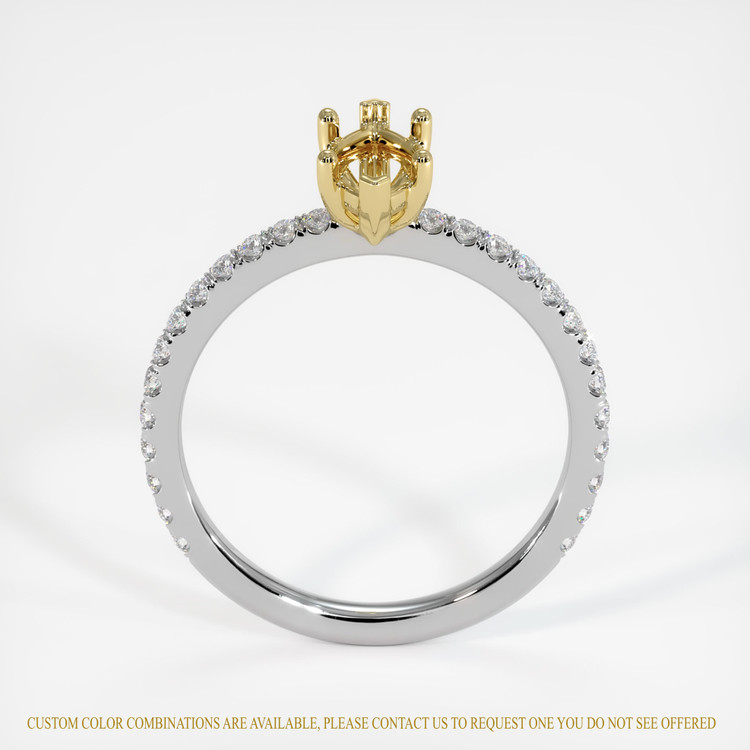 18K Yellow & White Pave Ring Setting