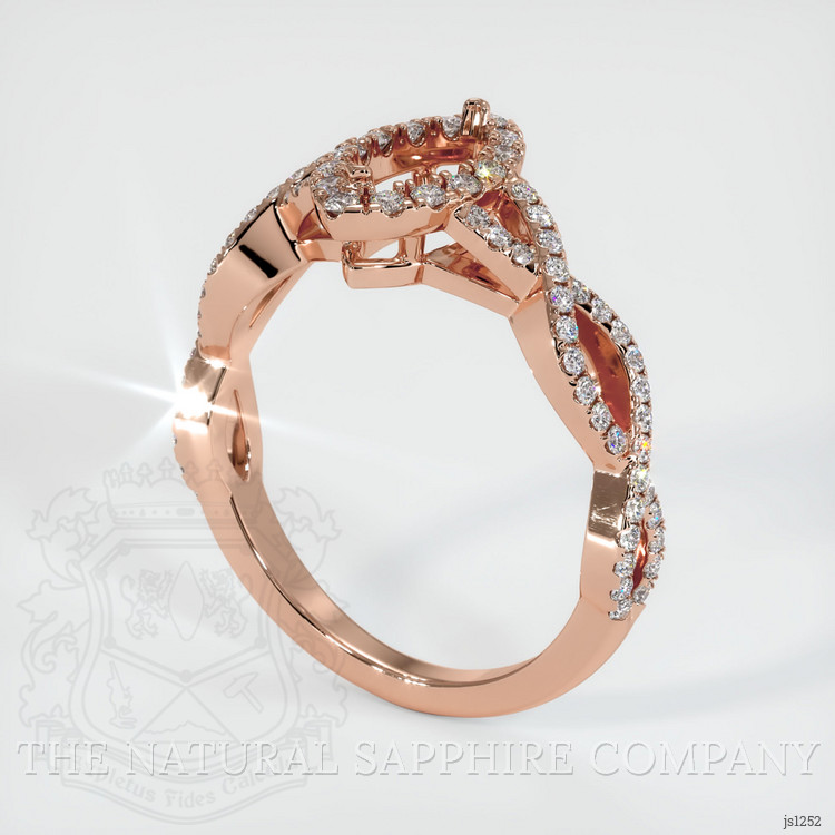 14K Rose Gold Pave Ring Setting