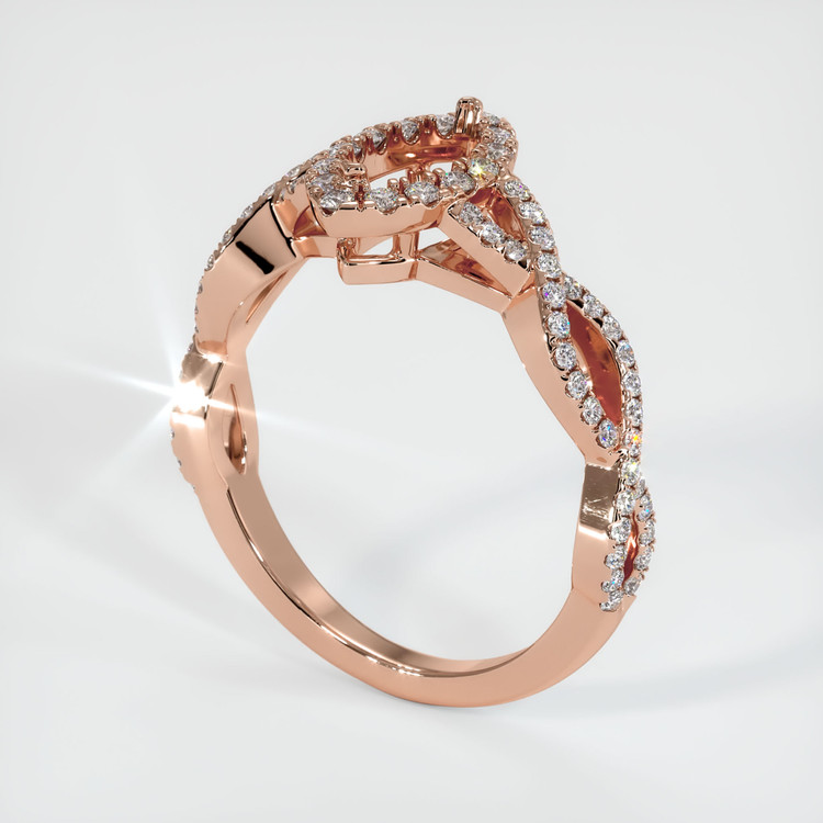 14K Rose Gold Pave Ring Setting
