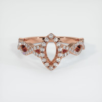 14K Rose Gold Pave Ring Setting Image
