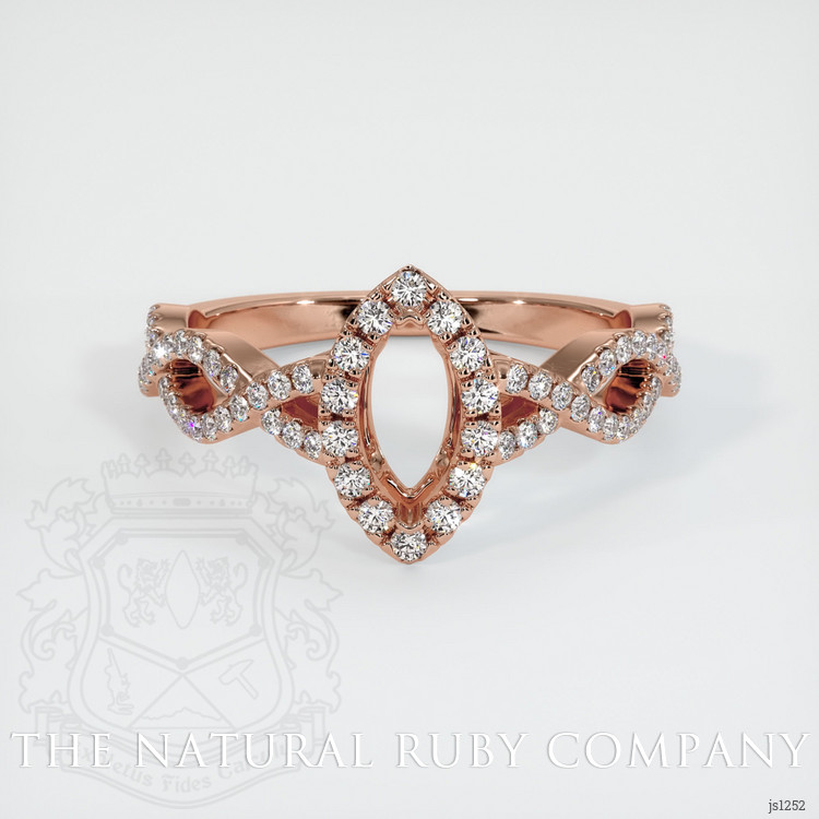 14K Rose Gold Pave Ring Setting