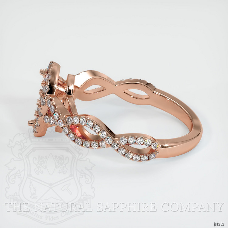 14K Rose Gold Pave Ring Setting