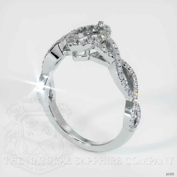 14K White Gold Pave Ring Setting
