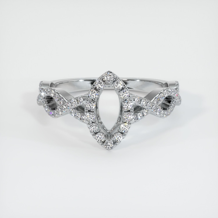 14K White Gold Pave Ring Setting