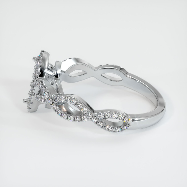 14K White Gold Pave Ring Setting
