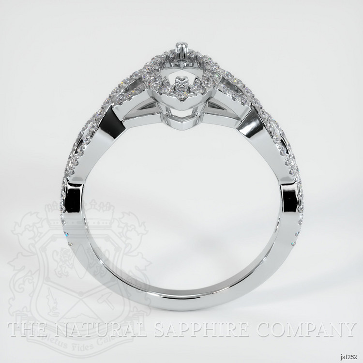 14K White Gold Pave Ring Setting