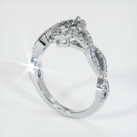 Pave Emerald Ring 0.25 Ct., 18K White Gold Combination Setting